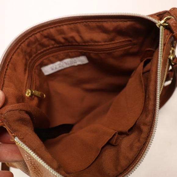 Kenneth Cole Reaction Brown Crossbody Bag with Diagonal Zippers - Picture 9 of 11